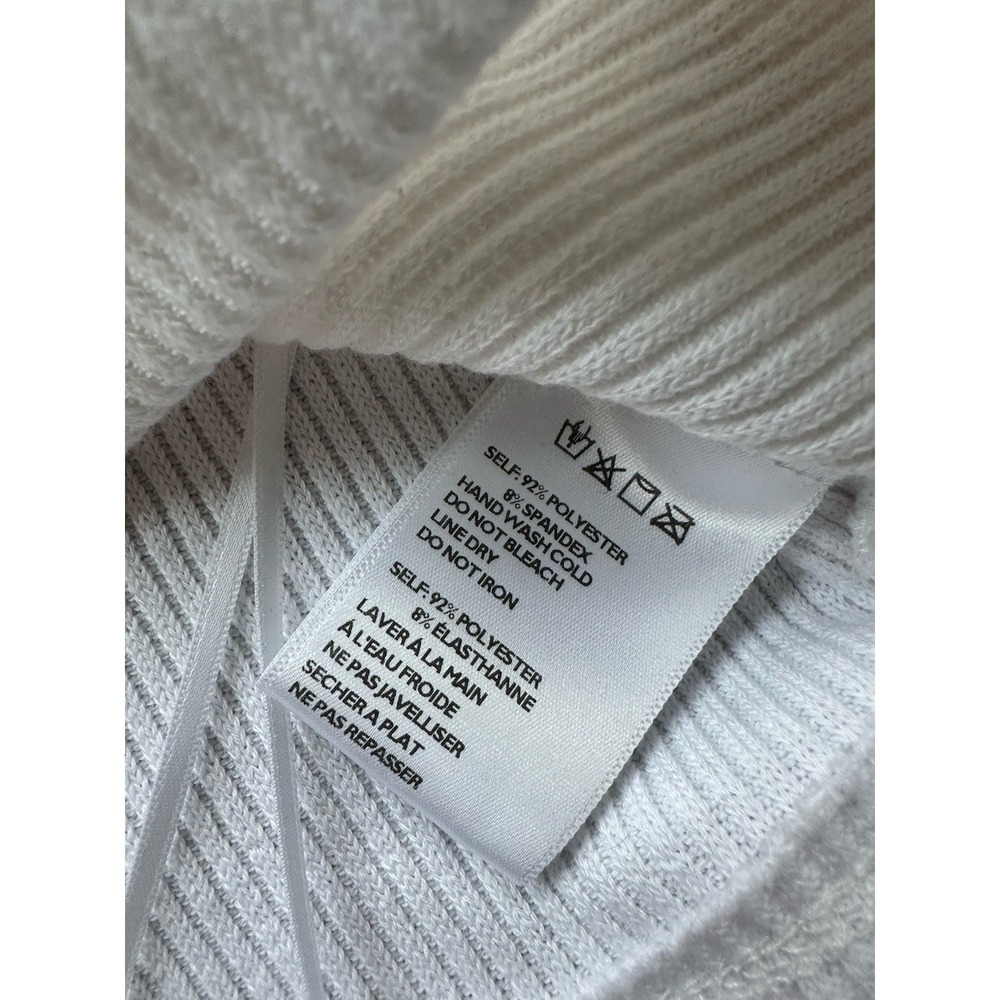 NWT Urban Outfitters One Shoulder Tank Top‎ White Black Ringer Ribbed L Large - Picture 8 of 8